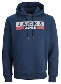 Jack & Jones Logo Sweat Hoody Navy Blazer